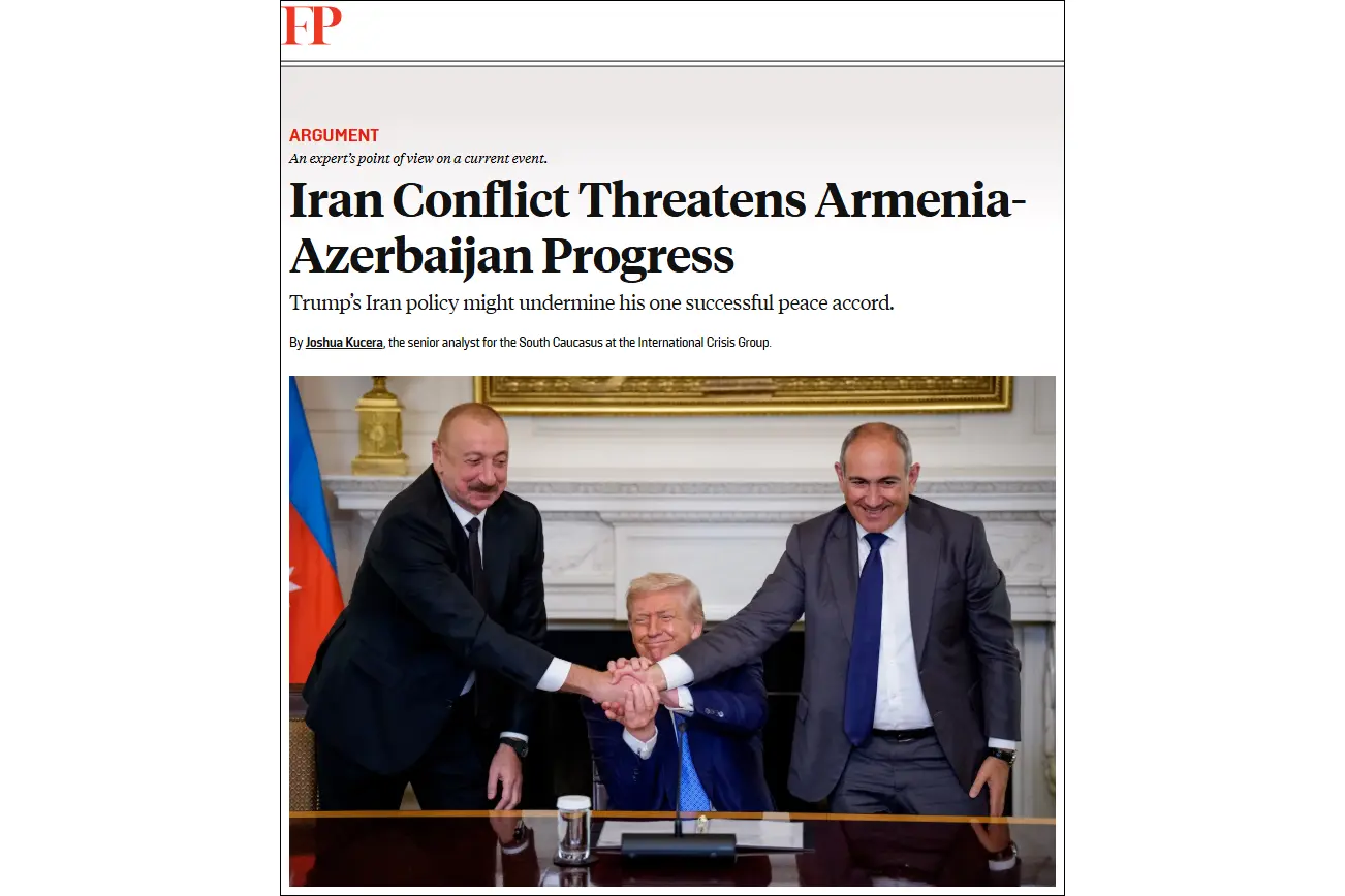 Foreign Policy: Conflict in Iran threatens Armenia-Azerbaijan peace process