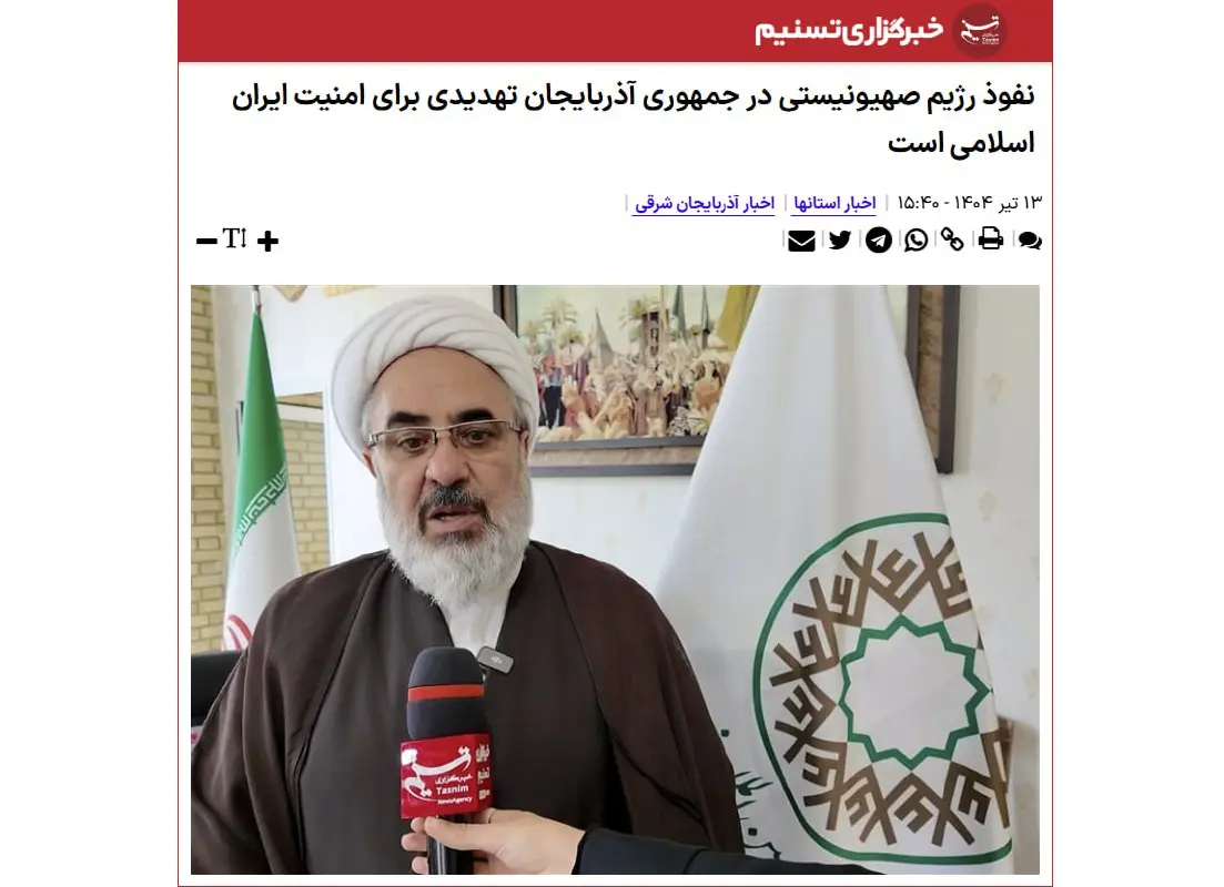 Iran’s Supreme Leader’s Representative: Israel Built Airport in Azerbaijan Near Iranian Border