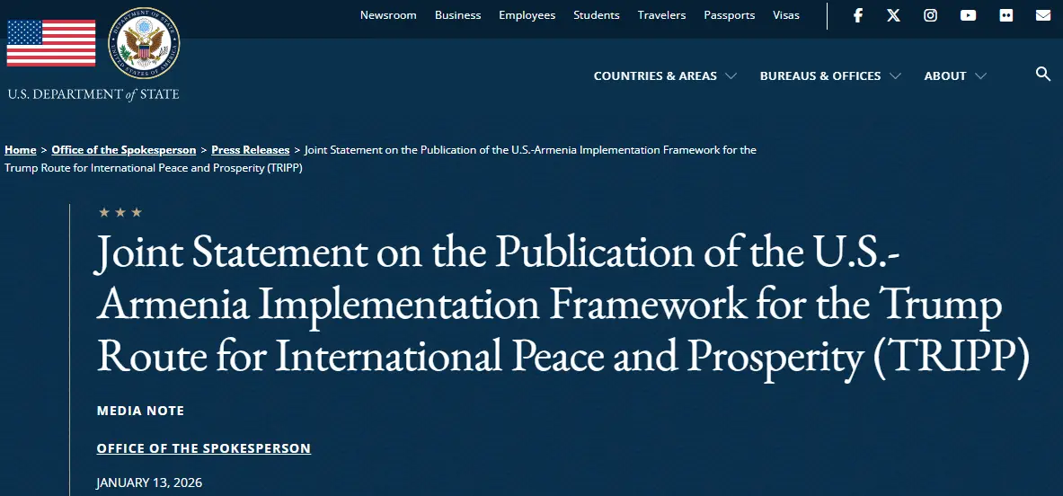 U.S. Department of State: Trump Route’s ultimate objective is to link Central Asia and the Caspian to Europe