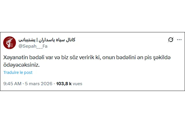 IRGC-linked sources claim drone attack on Nakhchivan was a warning to Baku