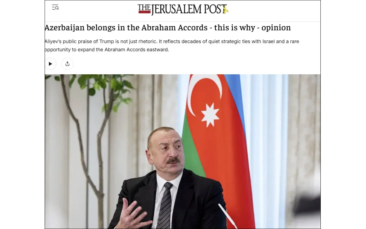The Jerusalem Post: Trump signals that Azerbaijan’s longstanding partnership with Israel and the U.S. is now on his radar