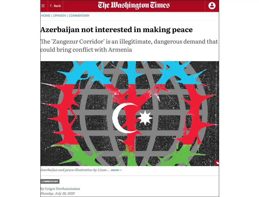 Former Armenian ambassador: If Trump seeks credit for peace, he must compel Aliyev to abandon 
