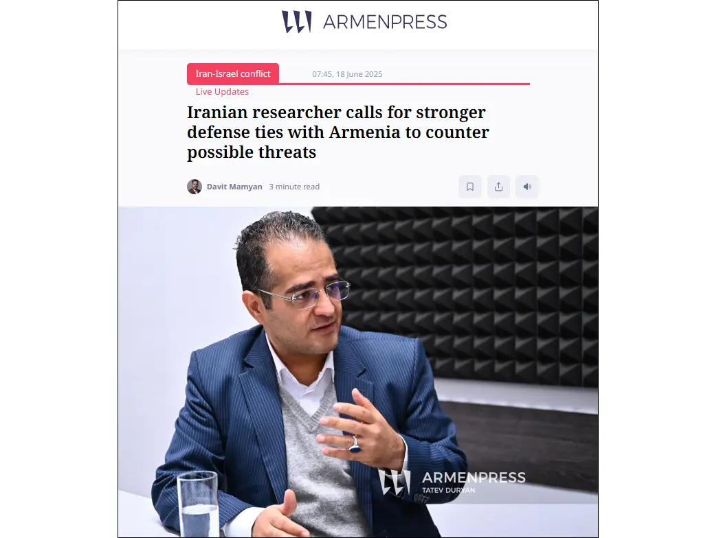 Iranian expert: If Israel feels threatened, it may urge Azerbaijan and Turkey to attack Armenia