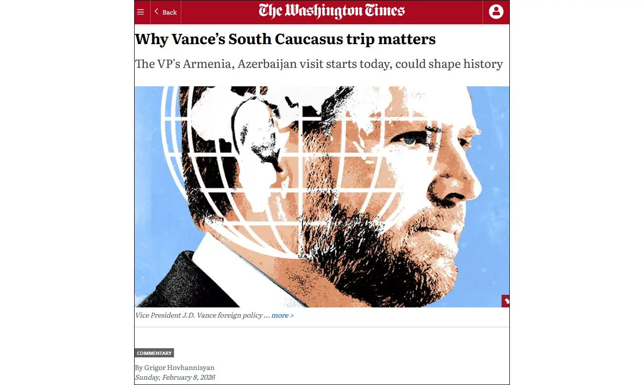 Former Armenian ambassador: Trump Route helps the U.S. to create long-term political leverage