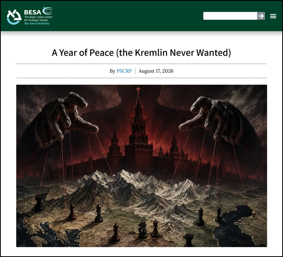 Israeli think tank: A year of peace (the Kremlin never wanted)