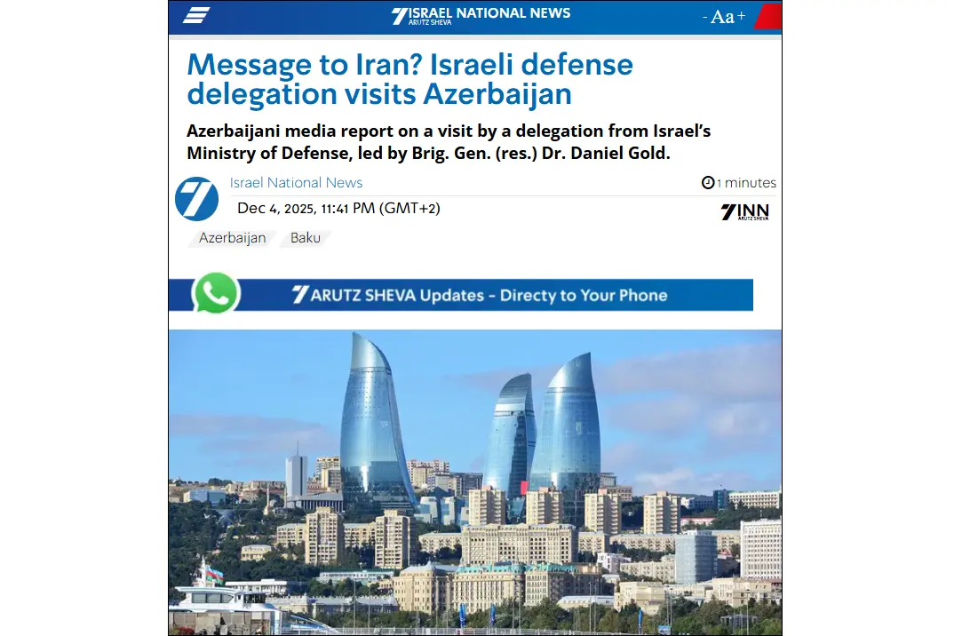 Israeli defense delegation’s visit to Azerbaijan is a message to Iran
