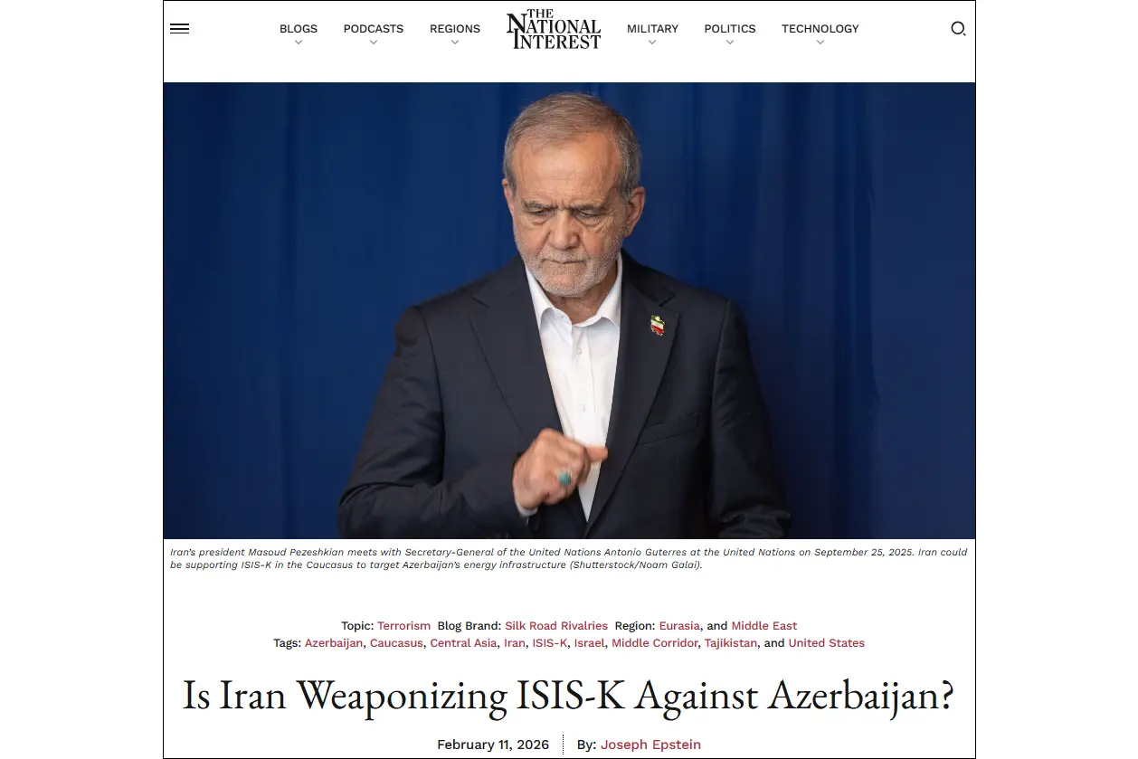 The National Interest: Washington should pursue Azerbaijan-Israel-U.S. security cooperation