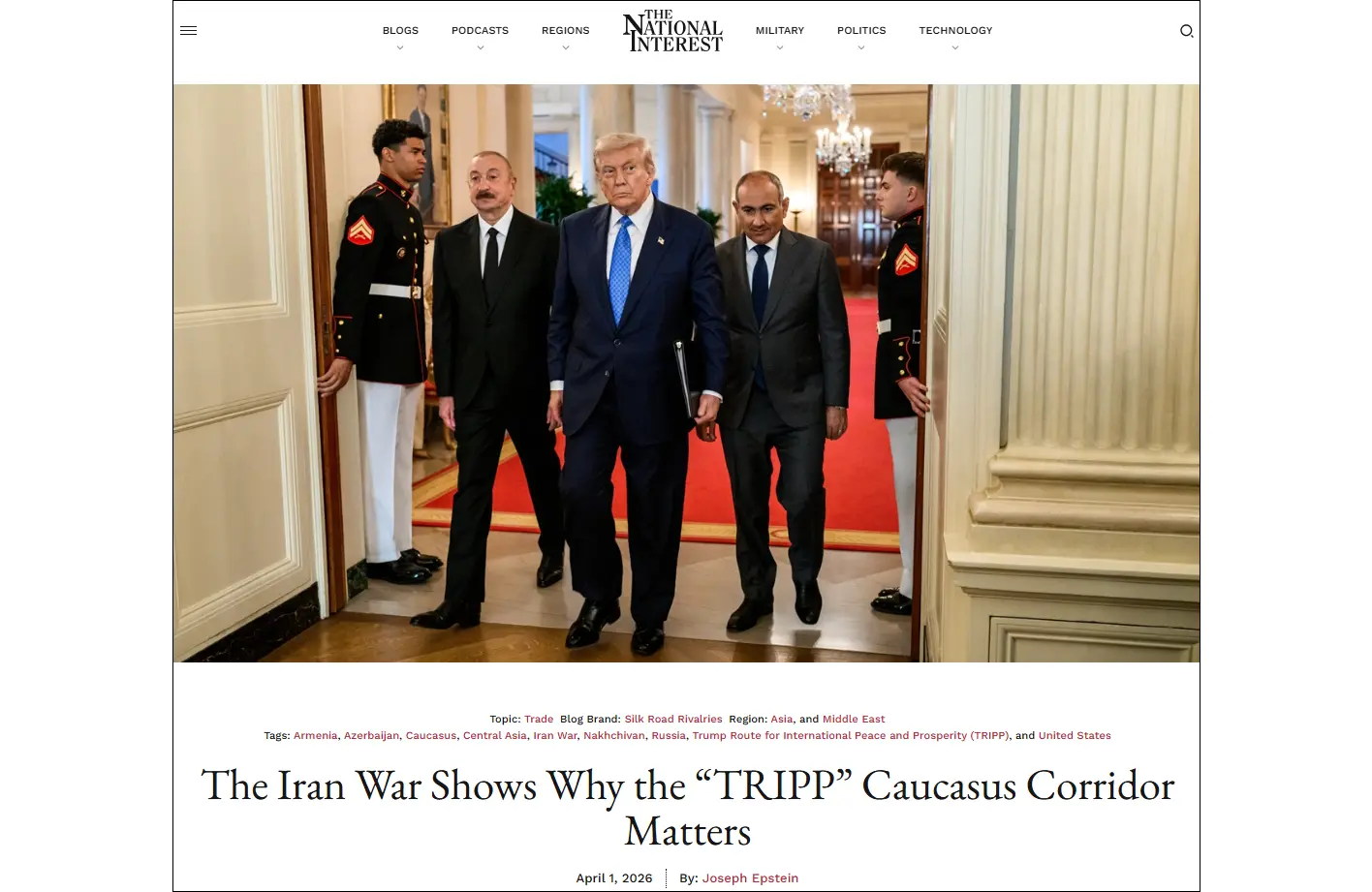The National Interest: Time for the U.S. to secure the Trump Route