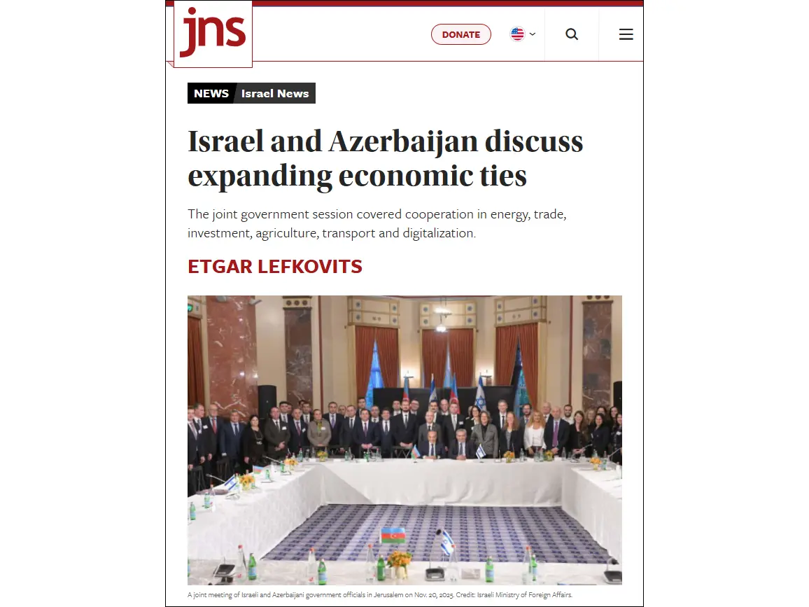 JNS: Ties with Azerbaijan are of strategic importance for Israel